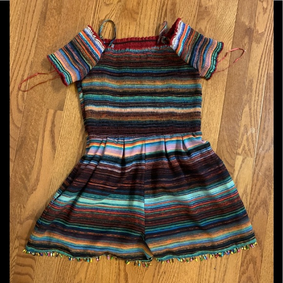 SOLD Nicole Miller New York
Cold Shoulder Stripe Romper - Picture 3 of 4